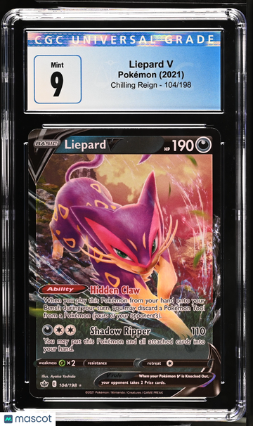 2021 Pokémon Chilling Reign Liepard V Holo CGC 9 #104/198
