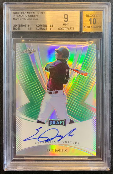 Eric Jagielo 2013 Leaf Metal Draft Prsmatic Green 5/10 BGS 9