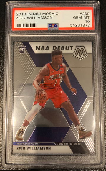 2019-20 Zion Williamson Panini Mosaic NBA Debut PSA 10 #269