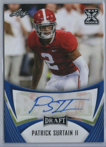 2021 Leaf PATRICK SURTAIN II Blue Rookie Auto #BA-PS2 Broncos RC Alabama