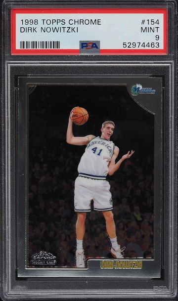 1998 TOPPS CHROME DIRK NOWITZKI ROOKIE RC #154 PSA 9 MINT