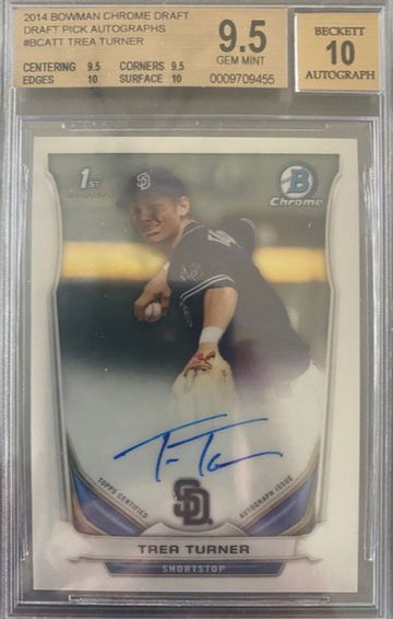 Trea Turner 2014 Bowman Chrome Auto BGS 9.5 Auto 10