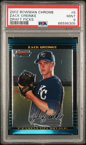 2002 BOWMAN CHROME DRAFT PICKS RC ZACK GREINKE PSA 9