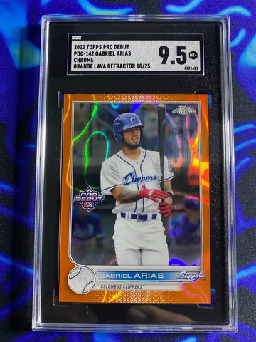 2022 Topps Pro Debut Gabriel Arias Orange Lava Refractor/25 SGC 9.5
