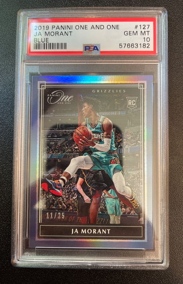 2019 Panini One and One Ja Morant Blue Holo #/25 RC PSA 10
