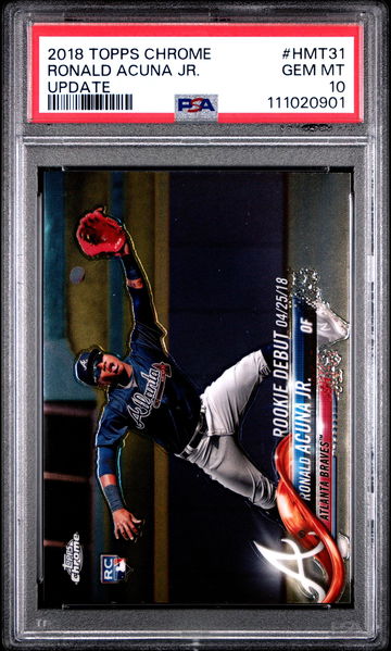 2018 Topps Chrome Update Ronald Acuna Jr. #HMT31 PSA 10