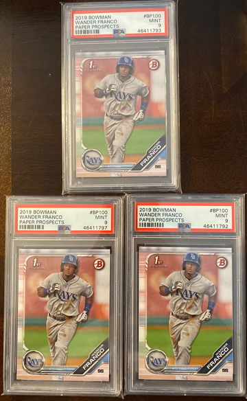 Wander Franco 1st Bowman Lot of 3 PSA 9