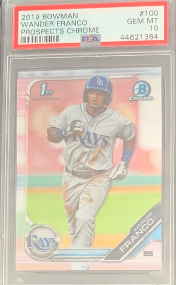 Gem 10 2019 Bowman Chrome Prospect Wander Franco #100 PSA 10