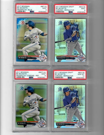 2017 Bowman Bo Bichette 4 Card Lot