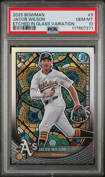 2025 Bowman Etched In Glass Variation Jacob Wilson #9 PSA 10