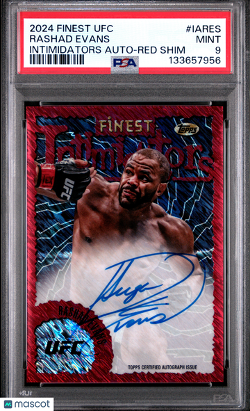 2024 Topps Finest UFC Intimidators Autographs Rashad Evans #IARES Red Shim PSA 9