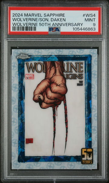 2024 Topps Chrome Uk Sapphire Edition Marvel Wolverine 50th Anniversary Daken/Wolverine #WS4 PSA 9