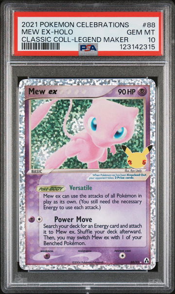2021 Pokemon Celebrations Classic Collection Legend Maker Holo Mew Ex #88 PSA 10