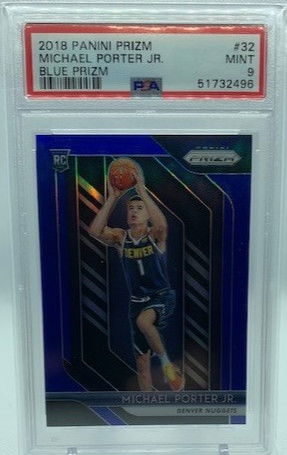 2018 Michael Porter Jr Blue Prizm /199 PSA 9