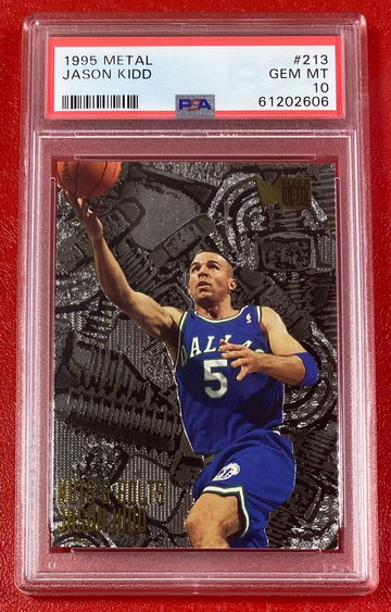 1995 Fleer Metal Nuts & Bolts Jason Kidd #213 PSA 10 Dallas Mavericks NBA Card