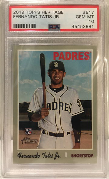 2019 Topps Heritage Fernando Tatis Jr Rookie RC #517 PSA 10 Padres