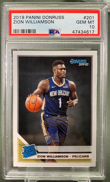 2019 Donruss Rated Rookie Zion Williamson Pelicans PSA 10 #201