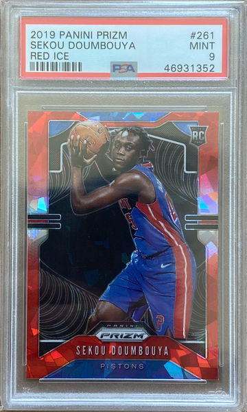 2019-20 PANINI PRIZM SEKOU DOUMBOUYA RED ICE RC PSA 9 MINT #261