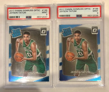 2x 2017 Jayson Tatum Donruss Optic #198 PSA 9
