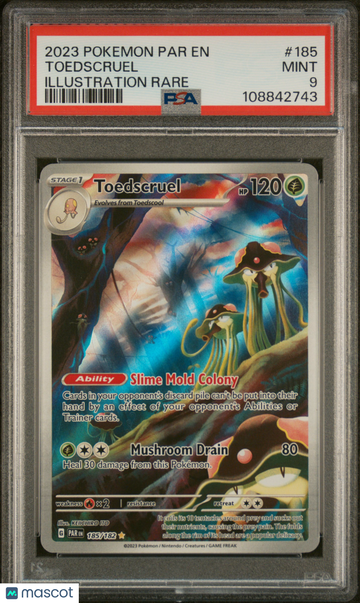 2023 Pokemon Par EN-Paradox Rift Toedscruel Illustration Rare PSA 9 #185
