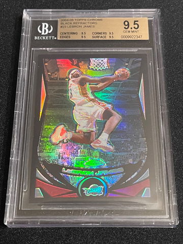 Lebron James 2004-05 Topps Chrome Black Refractor #23 /500 BGS 9.5 Gem Mint 