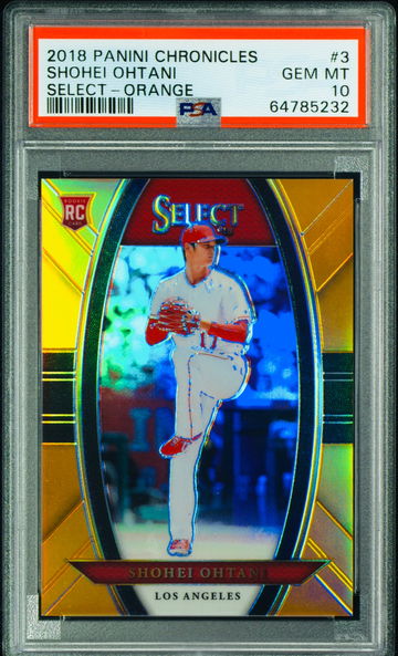 2018 Shohei Ohtani RC Panini Chronicles Select Orange PSA 10 Gem Mint 78/199 SP