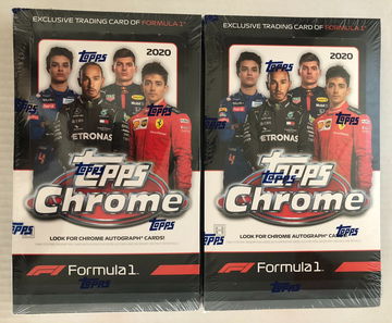 Lot of 2 2020 Topps Chrome Formula 1 Hobby Boxes