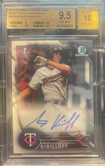 2016 Bowman Chrome Draft Alex Kirilloff Auto 