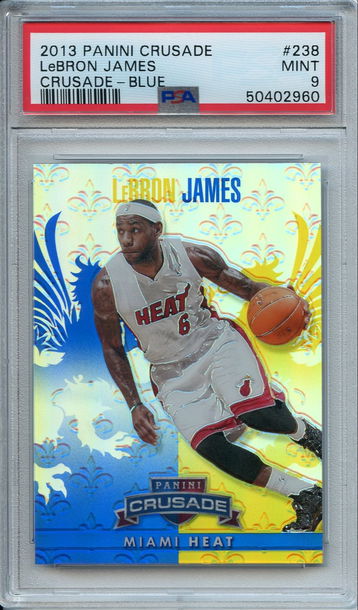 Lebron James 2013 Panini Crusade Lebron James Blue #238 PSA 9 Heat