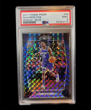 2017 DeAaron Fox Prizm Mosaic Blue PSA 9