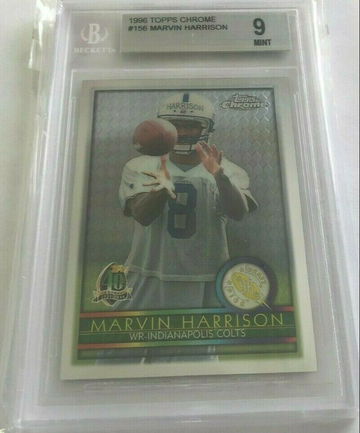 1996 Topps Chrome Marvin Harrison BGS 9 Mint