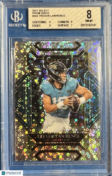2021 Select Prizm Disco Trevor Lawrence #243 BGS 8