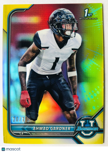 2022 1st Bowman Chrome University AHMAD SAUCE GARDNER YELLOW Refractor SP /75