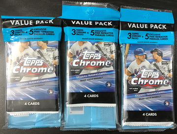 (3) 2020 Topps Chrome Cello Packs