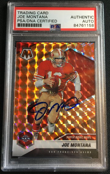 2021 Mosaic Reactive Orange Joe Montana BAS Beckett PSA DNA Authentic Auto