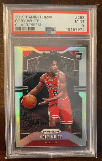 Coby White Silver Prizm #253 PSA 9