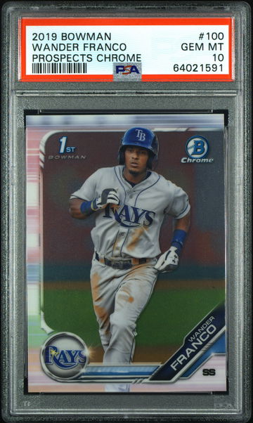 💎🧨2019 Bowman Chrome WANDER FRANCO Tampa Bay Rays RC Rookie PSA 10 GEM MINT 💎