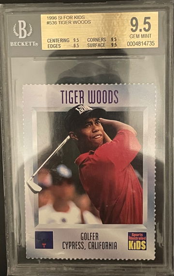 Tiger Woods 1996 Sports Illustrated for Kids #536 Rookie RC BGS 9.5 True Gem Mint