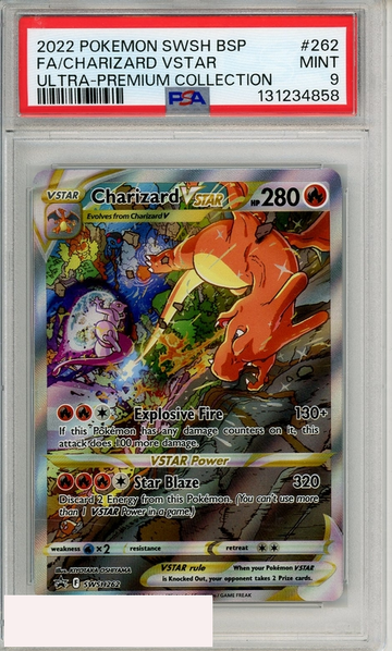 2022 POKEMON SWSH BLACK STAR PROMO FA CHARIZARD VSTAR #262 UPC PSA 9 MINT