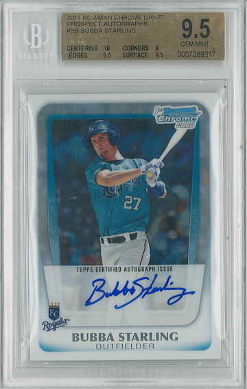 2011 Bowman Chrome Bubba Starling #BS BGS 9.5 Auto 10