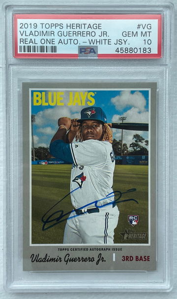 2019 Topps Heritage Real One Auto Blue Ink PSA 10