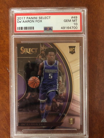 2017 panini select de’Aaron fox psa 10 rookie