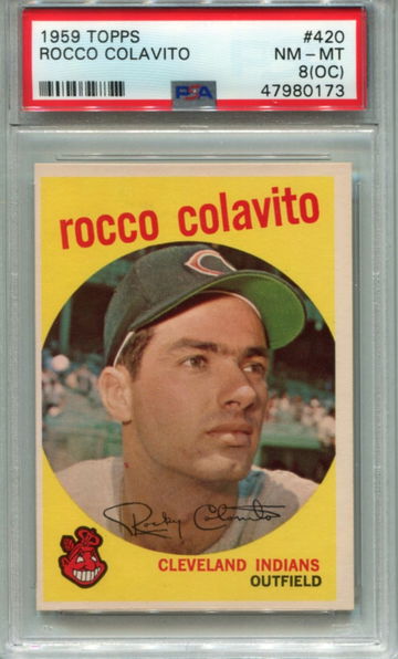 1959 Topps Rocky Colavito #420 PSA 8 (OC)