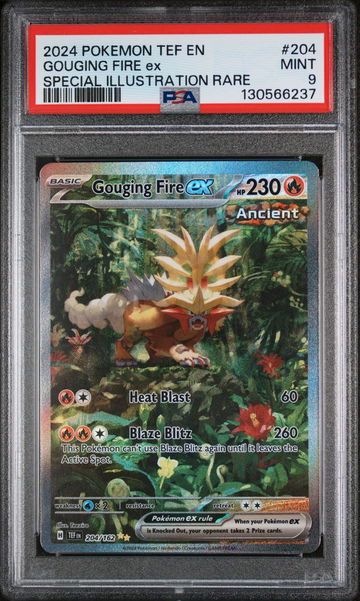 2024 Pokemon Scarlet and Violet Temporal Forces Special Illustration Rare Gouging Fire Ex #204 PSA 9