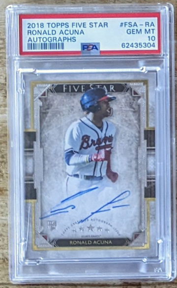 2018 Topps Five Star Ronald Acuna Jr. Rookie Autograph Auto #FSA-RA RA PSA 10 RC Braves