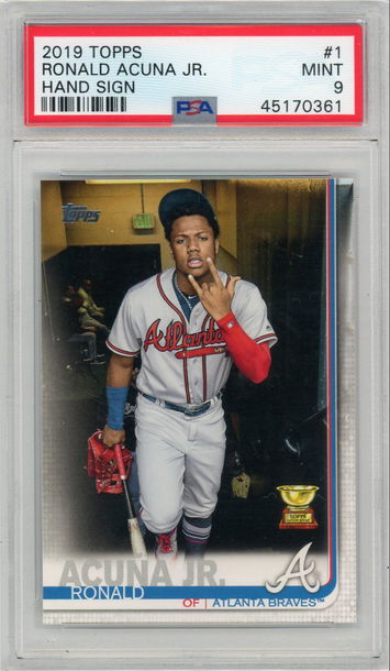 2019 Topps Ronald Acuna Jr PSA 9 SP Hand Sign
