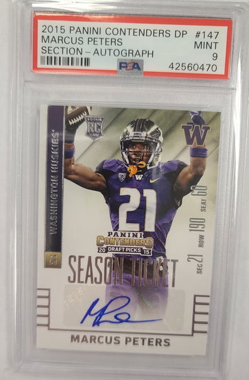 Marcus Peters Contenders Auto SSP Variation PSA 9