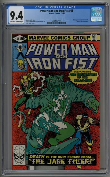 Power Man & Iron Fist 66 CGC 9.4 2nd Sabretooth Constrictor app. Frank Miller Cover