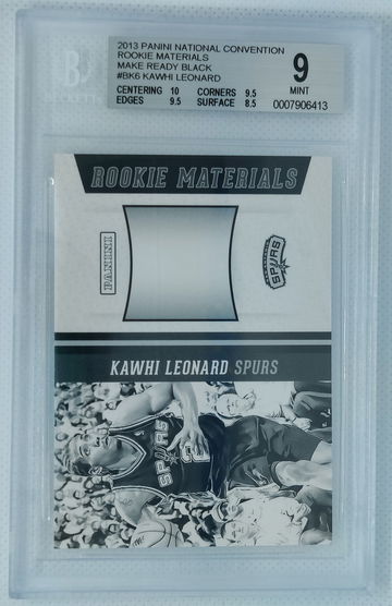 KAWHI LEONARD 2013 Panini National Convention Rookie Materials Make Ready Black /5 RC RARE Clippers - BGS 9 MINT