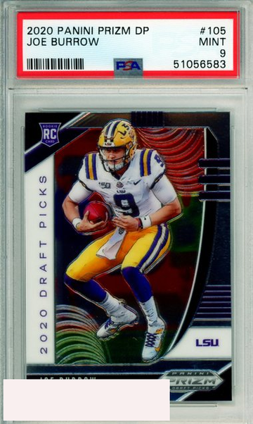 2020 PANINI PRIZM DRAFT PICKS JOE BURROW #105 ROOKIE BENGALS PSA MINT 9